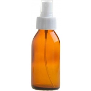 Bottle, Plastic, Brown 100ml with Spray